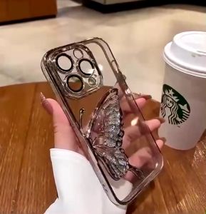 Luxury Quicksand Glitter Butterfly Case Utk iPhone 15 14 13 12 11 Pro Max Max Shinny Bling Clear Plating Soft case back Cover