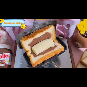 1pc Double Sided Non-Stick Sandwich Maker - Perfect For Breakfast Paninis Waffles And Hamburgers - Kitchen Gadget And Baking Tool For Home Kitchen