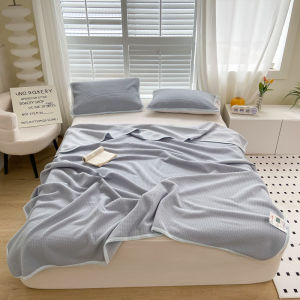 Đồ Dùng Giường Ngủ Mùa Hè Màu Trắng Nguyên Chất Bằng Cotton Dệt Kim Thấm Hút Mồ Hôi Thoáng Khí Cho Giường Đơn Và Đôi