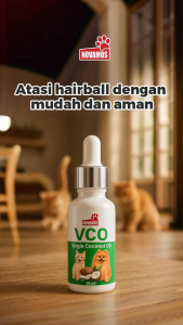NOVAMOS VCO Obat Jamur Kucing Anjing 50 ML - Minyak Kelapa Murni 100% Virgin Coconut Oil Obat Jamur Scabies Topping Dry Food Penambah Nafsu Makan Vitamin Bulu Pencegah Bulu Rontok