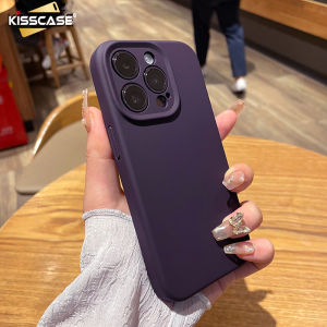KISSCASE Liquid Silicone Soft Case For iPhone 15 Pro Max 14 Plus 13 12 Lens Full Protection Simple Solid Color Fall Protection Soft Back Cover Case