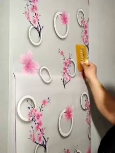 Wallpaper Sticker Dinding Ruang Tamu Motif Wave Klasik