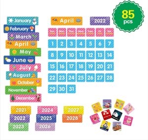Large 44 Pockets Calendar Pocket Chart for Classroom Monthly Calendar and Weather Pocket Chart for Kids Learning for Home School