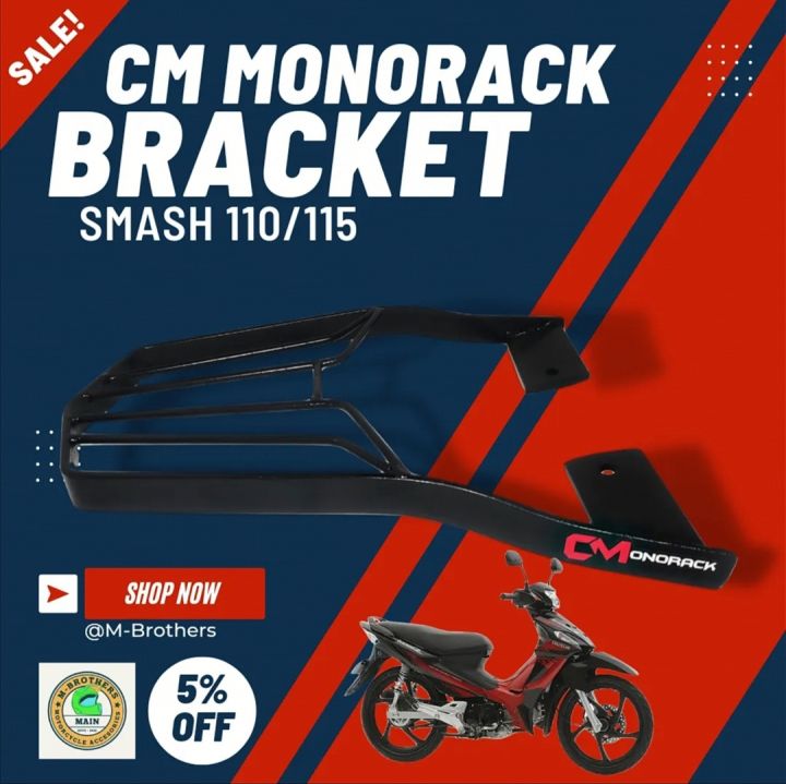Suzuki Smash 110 & 115 Round Bar Monorack Bracket | Lazada PH