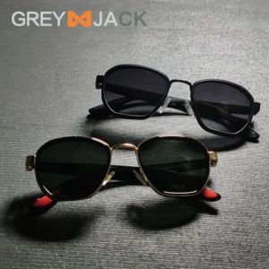 Grey Jack Kacamata Hitam Sunglasses Polarized Anti Silau UV400 Model Kotak Vintage Retro Keren Fashion Pria Wanita 3328