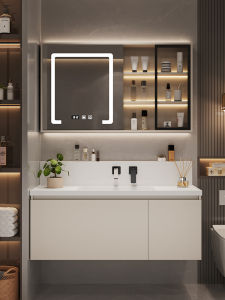 New 2025 Bathroom Cabinet Combination Wall Mounted Ceramic Integrated Washstand Toilet Bathroom Household Furniture