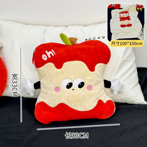 Cute Foldable Two-In-One Pillow Blanket Sofa Nap Time Polyester Fiber Office Area Cartoon Pattern Home Textile Pillow Cover
