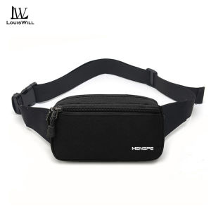 LouisWill Men Sports Waist Bag Fashion Men Bag Chest Bag Shoulder Bag Sports Bag Waterproof Oxford Dual Zipper Large Capacity Design Running Bum Bag Portable Gym Bag for Running Cycling Hiking Walking
