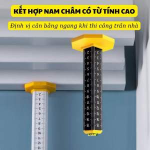 Thước đo góc gắn tường tự tính cao chính xác với hai thước đo màu vàng và đen