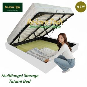 Re-born Tech Divan Dipan Minimalis 160x200 Tanpa Sandaran Knockdown Storage Tatami Bed