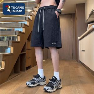 TUCANO Mens Summer Ice Silk Thin Sport Quick Dry Outdoor Casual Shorts Fashionable Loose Straight Leg Pants Youth Active Style