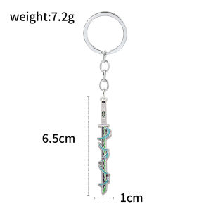 Anime Demon Slayer Keychain Rengoku Kyoujurou Sword Pins Weapon Badge Keyrings For Fans Cosplay Souvenir Props Jewelry Gift