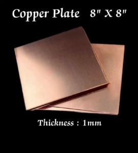 [Fortune Destiny] Pure Copper Sheet Plate Welding Thick Copper Plate 1mm*203mm*203mm   (1mm thick x 8" x 8") 纯铜板焊接厚铜板
