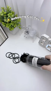 Hộp 100 Dây Buộc Tóc Nữ Hàn Quốc Co Giãn Mềm Thun Cột Tóc Basic Không Đau Tóc