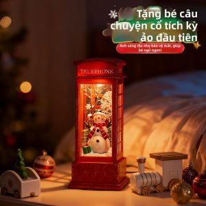 PAIMIJI | Đèn Ban Đêm Trang Trí Bàn Noel Tuyết Rơi Ông Già Noel và Người Tuyết