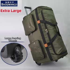 Ultra-Light Oxford Cloth Luggage Bag with Pull Rod Large Capacity Travel Suitcase for Men Students Check-In Bag Tank Wheels
