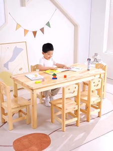 โต๊ะ ไม้ยางพารา สำหรับนักเรียน เฟอร์นิเจอร์เด็ก และทำการบ้าน อุปกรณ์: ไม้ยางพารา