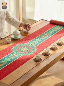 Original Aibacha Chinese Style Table Flag Tea Ceremony Tablecloth Long Rectangle Dining Table Cloth Floral Pattern Home Decor