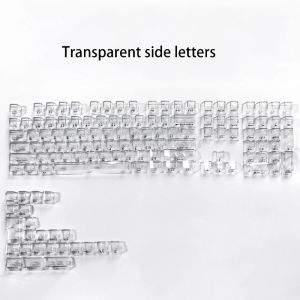 2026 New Crystal Transparent Keycaps For Mechanical Gaming Keyboard Cherry Key Caps Side Print Backlit RGB Keycap 132 Keys