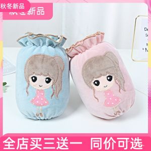 Cute Cartoon Sleeve Covers Short Plush Fabric for Little Girls Student Anti-Dirt Winter Lovely Sleeve Heads Family Cleaning Tools