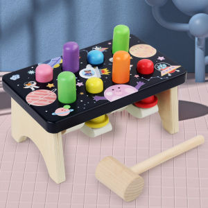 Montessori Wooden Hammering Toy - Develop Fine Motor Skills & Educational Fun for Toddlers Planet Wooden Hammer Toy