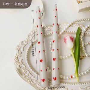 7.5 Long Wedding Candles French Hand-printed Pole Candle Long Taper Dinner Candles for Minimalist Home Decor
