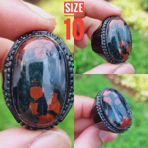 Cincin Batu Natural Pancawarna Klawing Crystal Super-Motif Unik Nan Langka
