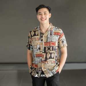 Kemeja Pria Vintage Abstrak Kemeja Retro Pria Abstrak Bahan Rayon Kemeja Rayon Pendek Lengan V-Neck Kemeja Retro Gaya Korea Kemeja Musim Dingin Untuk Pria - Lazada