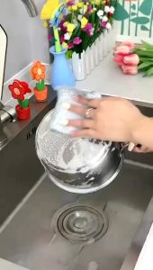 (20 x 20 CM) Kain Lap Dapur Kawat Cuci Piring 2 Sisi Halus Pembersih Noda Kotoran Kerak Minyak Panci Kompor Serbaguna Multifungsi Perlengkapan Dapur