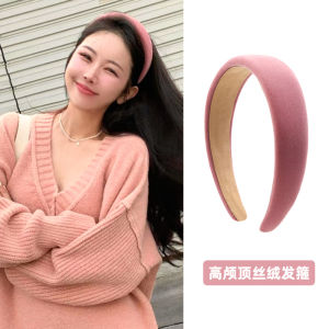 ยางรัดผมผ้ากำมะหยี่สีชมพูสไตล์ญี่ปุ่นและเกาหลีสำหรับผู้หญิงที่สวมใส่ได้หลากหลาย ยางรัดผมสูง ตกแต่งผมแบบอเนกประสงค์