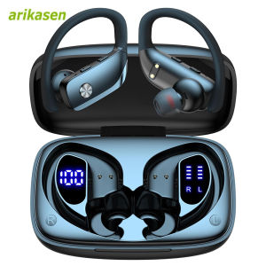 Ear Buds Wireless Earbuds Bluetooth Headphones with 80H Playtime LED Display Case Over-Ear Hook with Mic Stereo Sound