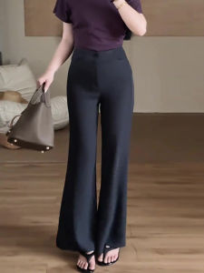 Black High Waist Flared Suit Pants Womens Summer New Style Slimming Loose Versatile plus Size Straight Leg Trousers