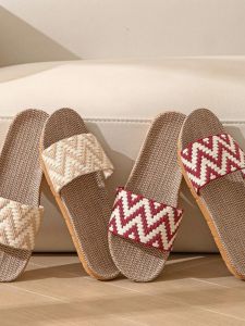 Dép Vải Lanh Cotton Mùa Xuân Hè Cho Nam Đế Mềm Chống Trượt Trong Nhà Thoáng Khí Thoải Mái Dép Đi Trong Nhà Thường Ngày