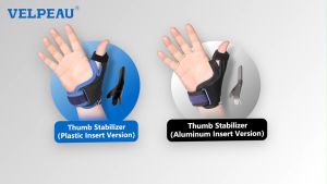 Velpeau Thumb Wrist Support Brace CMC Thumb Spica Splint for Arthritis Pain De Quervains Tenosynovitis Trigger Thumb Tendonitis Sprain Fits Both Left or Right Hands(Plastic Insert Version&Aluminum Insert Version）