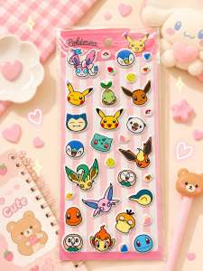 Pokemon Stickers with Pikachu and Other Characters for Decoration and Use