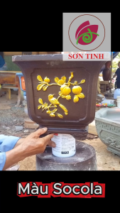 Sơn chậu kiểng cảnh màu Socola Okay Paint hệ nước 1kg