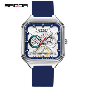 Sanda | SANDA 9085 Fashion Mens Quartz Watch Multi Functional Night Light Calendar Mesh Belt Outdoor Sports Mens Watch Reloj Hombre