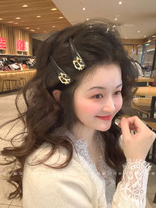 Unique Leopard Print Hair Clip Side Bangs round Buckle Fringe Hair Accessories Korean Style Fresh out Fashion Hairpins Edge Clips