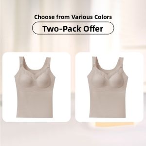 miiow | Warmth Innerwear Tank Top For Women Feeding Vest V-neck Polyester Spandex Blend Comfortable Underwear Breastfeeding Friendly