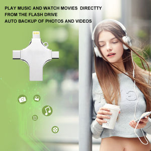 1TB USB 3.0 Flash Drive For Iphone ipad Android Pen Drive 4 in 1 Memory stick Type-c Pendrive OTG 512GB flash disk