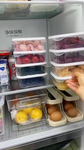 Whole Grains Storage Box Large Capacity Stackable Food Grade Fresh Keeping Box With Lid Kitchen Fridge Transparent