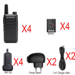 BAOFENG | 4PCS Fasion Small Baofeng Mini Walkie-Talkie USB Charger 16CH Channels Two Way Radio Intercom BF-R5 Radios BF R5 T7 for Kid Gift