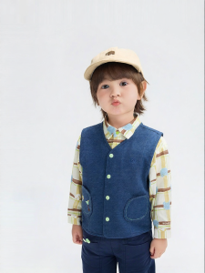 Purcotton | Childs Knitted Denim Vest