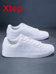 XTEP | Giày Da Trắng Phong Cách Thư Giãn Cổ Thấp Cho Mùa Thu