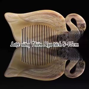 Lược sừng Thiên Nga tách 2 mặt  (size: S - 15cm) quà tặng Thủ công mỹ nghệ Việt Nam