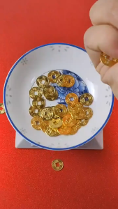 50 PCS Gold Copper Coins Alloy Gold Coins Treasure Desktop  Antique Money Tree Treasure Tree Pendants Treasure Coins