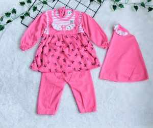 Baju Muslim Bayi Perempuan Motif Kupu-kupu // Setelan Baju Muslim Bayi Usia 3 -12 Bulan // Baju Muslim Dengan Hijab Bayi Lucu
