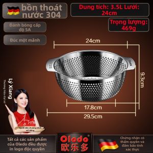Olodo | Rổ Rửa Rau Cấp Thực Phẩm Inox 304