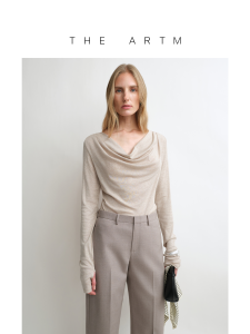 Drape Neck Saddle Shoulder Long Sleeve Khaki T-Shirt
