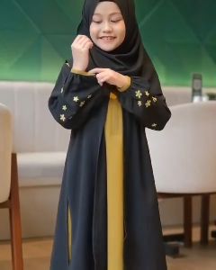 Celine kids Dress Polos Cantik Anak Perempuan Bahan Ceruty babydoll Gamis Kekinian Viral